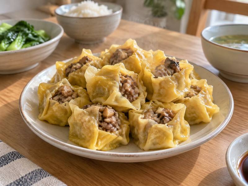 Illustration of Egg dumplings w/ chestnut pork