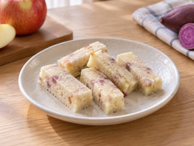 Illustration of Apple yam steam cake