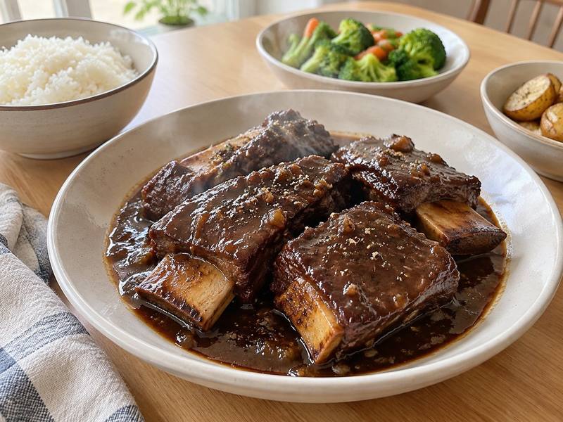 Illustration of Black pepper beef short ribs