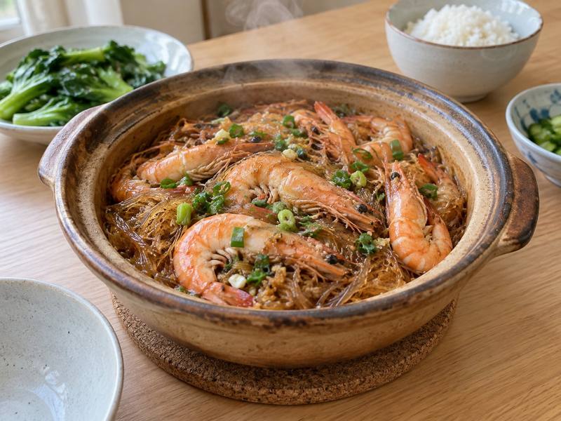 Illustration of Supreme shrimp vermicelli pot