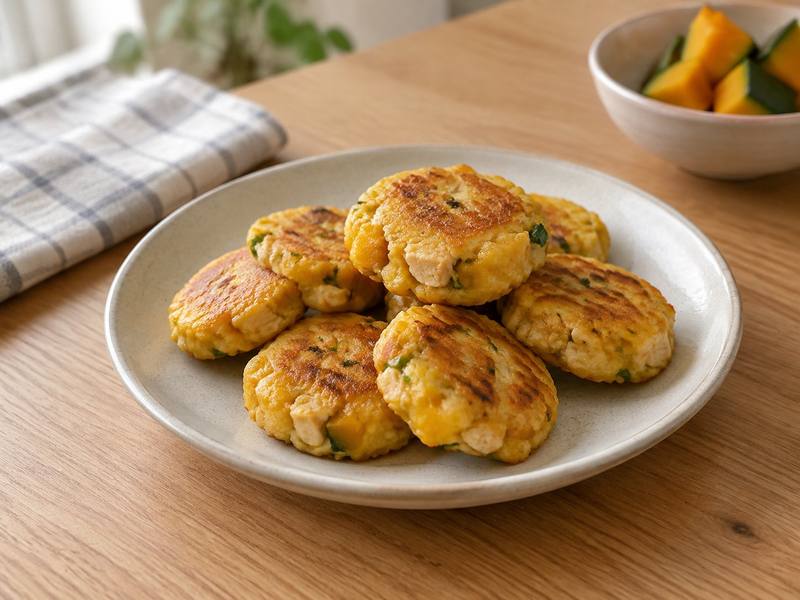 Illustration of Chicken pumpkin rice cakes